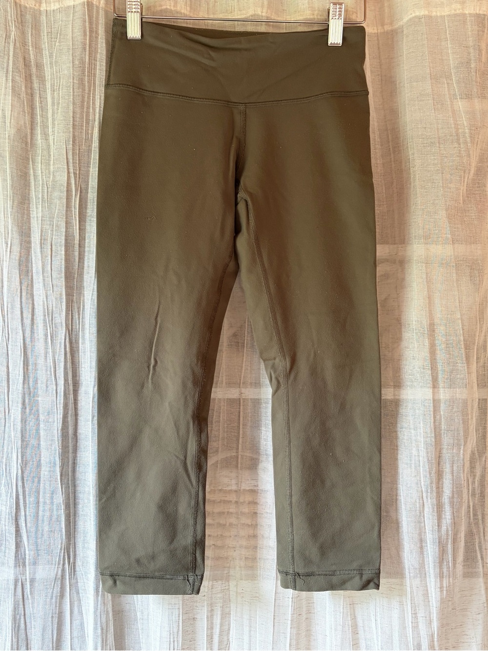 Lululemon Wunder Under Crop Leggings Olive Green Size 4